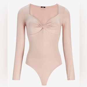 EXPRESS Body Contour Metallic Twist Front Thong Bodysuit. NWT size S